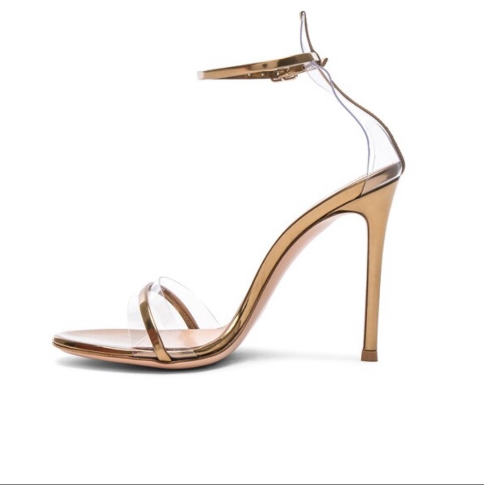 GIANVITO ROSSI Leather Plexi G-String Heels size 9 used once - Picture 3 of 7